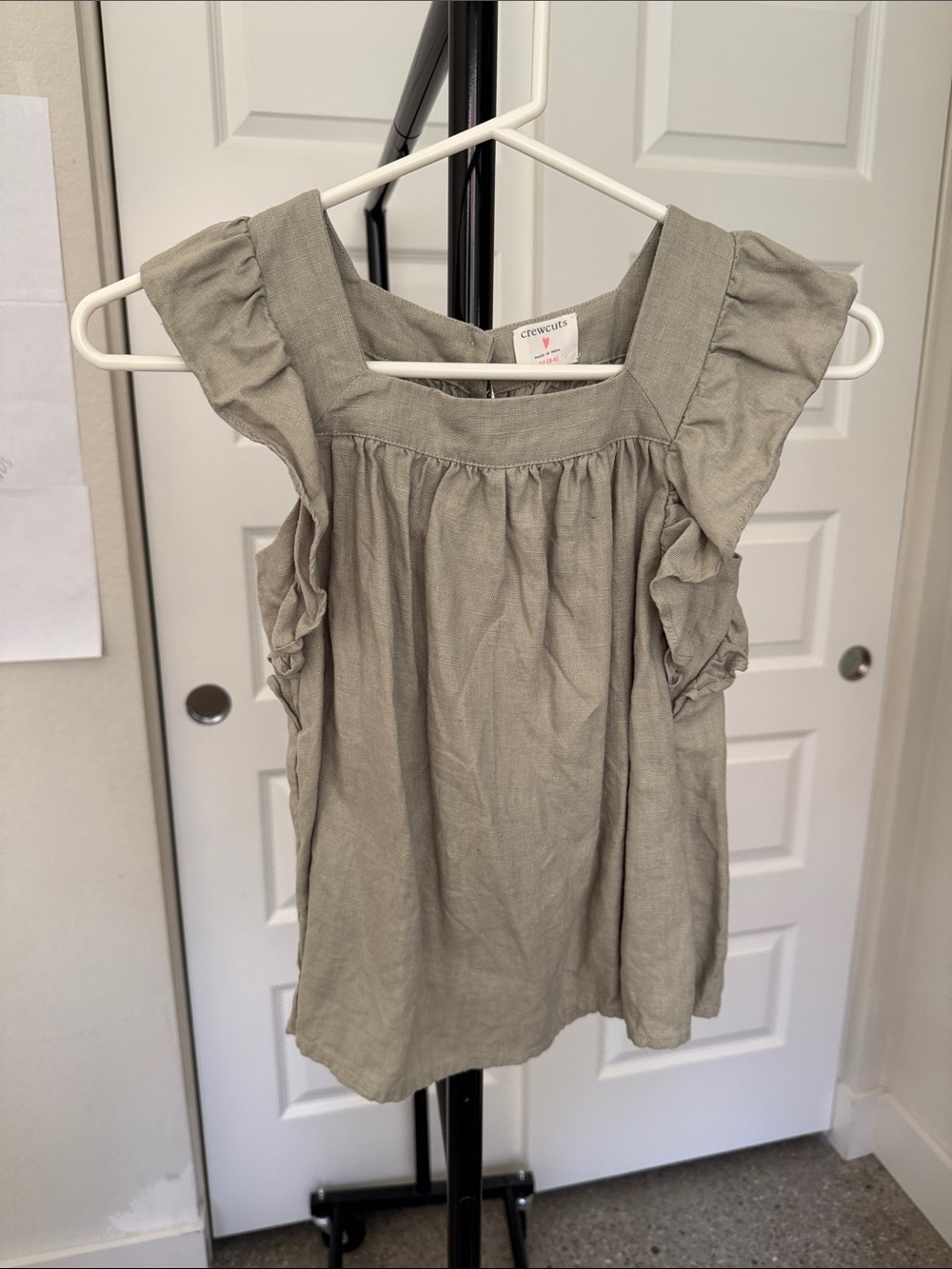 Crewcuts Girls' sage green linen top